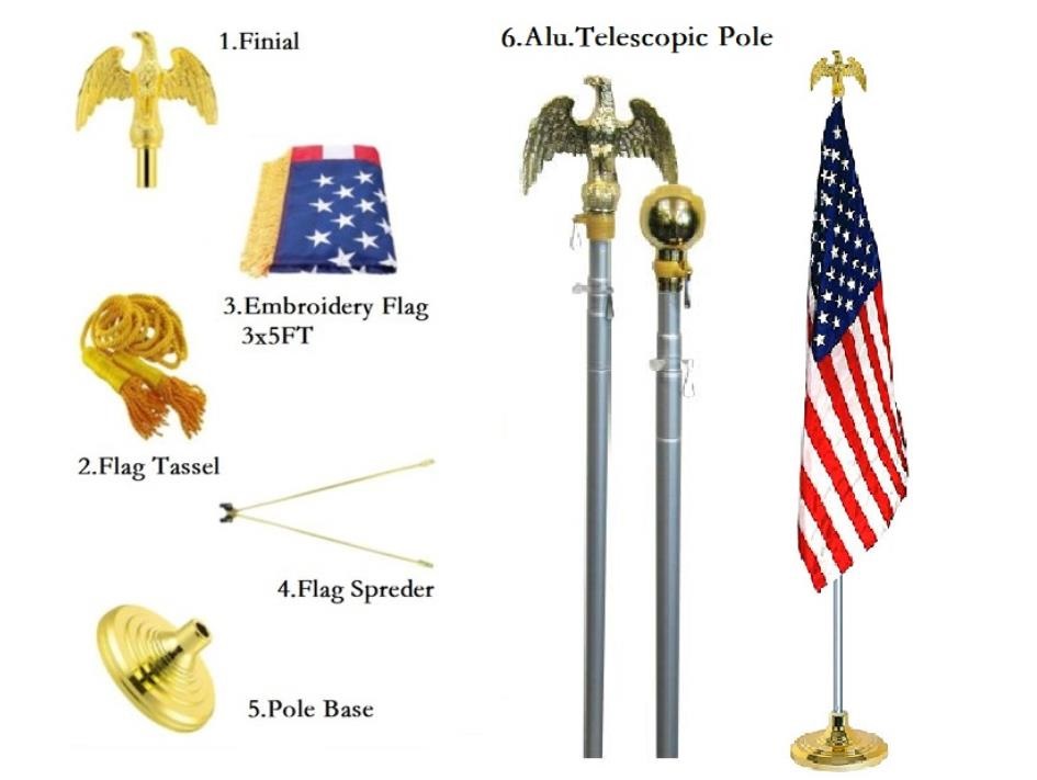 Aluminium Pole Indoor Flag Kit