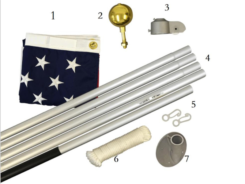 12/10/8/6FT Giant Pole Flag Kit