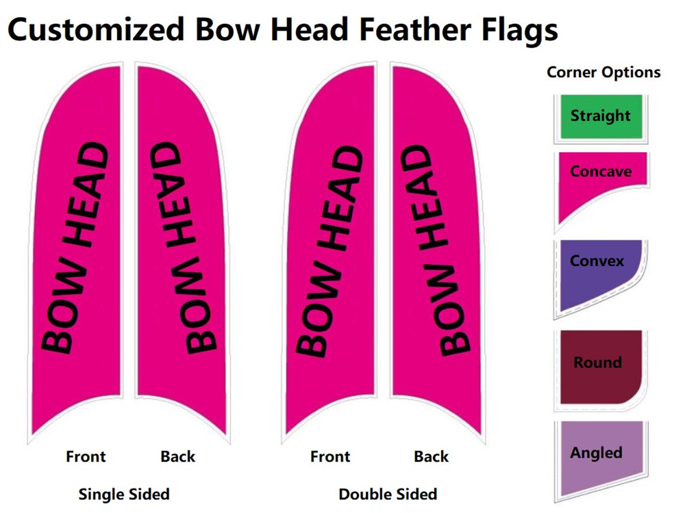 Customized Bow Head Feather Flags