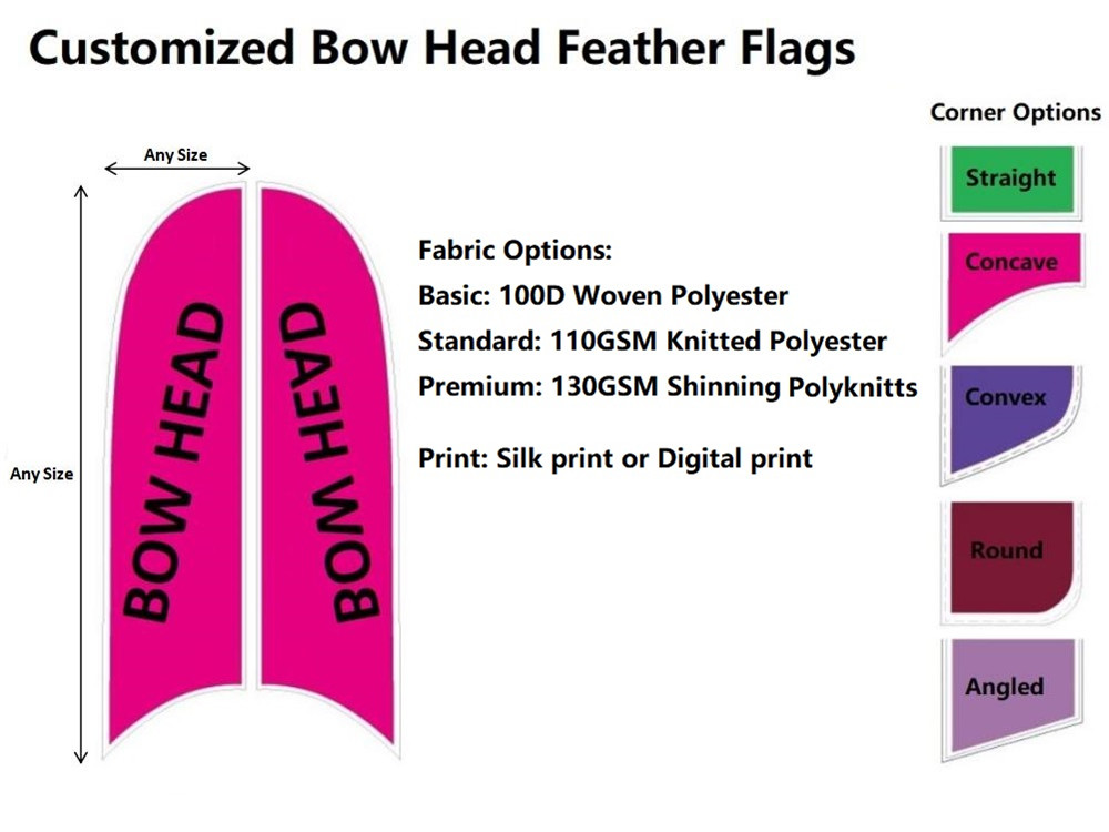 Customized Bow Head Feather Flags