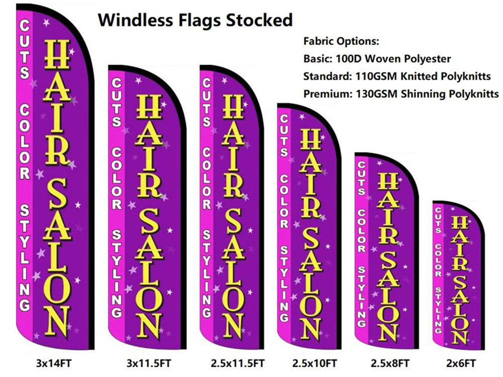 3x11.5FT Windless Flags Stocked