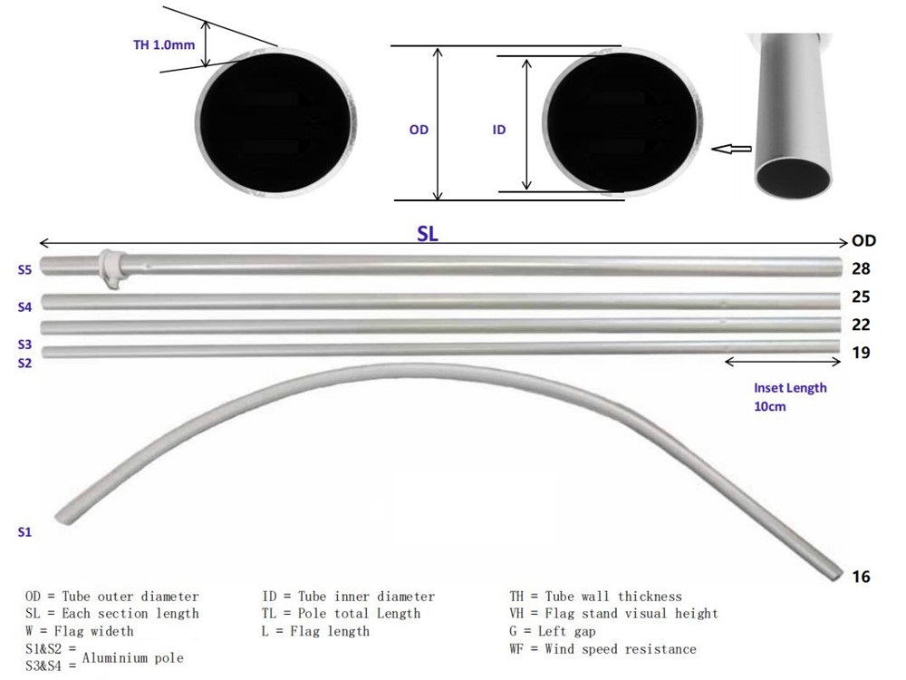 Basic Windless Aluminium Pole