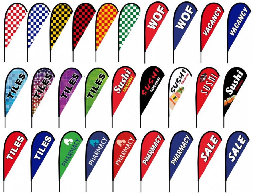 3x10FT Teardrop Flags Stocked