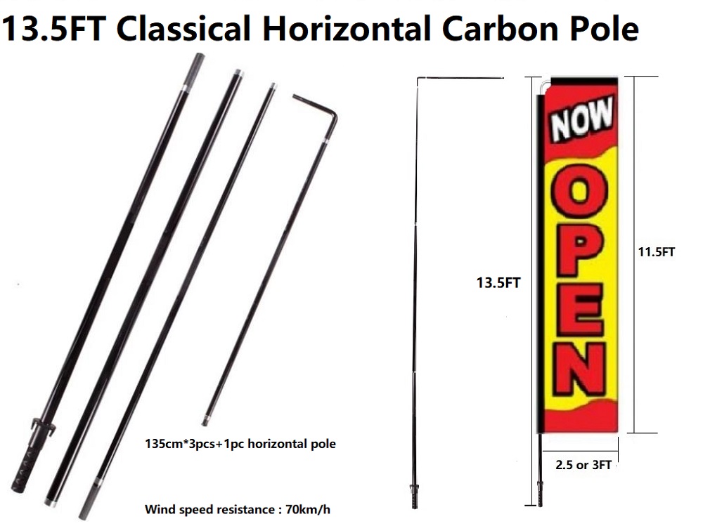 13.5FT Classical Carbon Pole