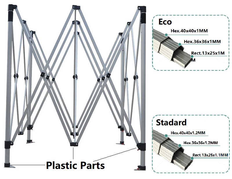 Alu. Tent Frames - Hex.40